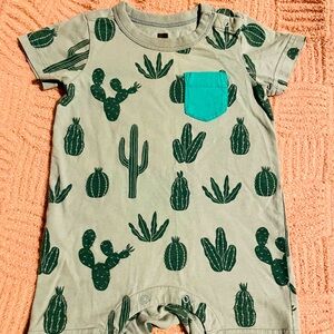 2/$10 Tea Collection Boutique Cacti Pocket Shortie Romper